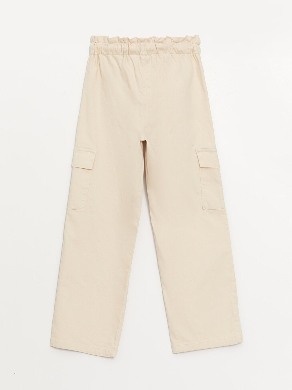 Basic Girl's Cargo Pants with Elastic Waist