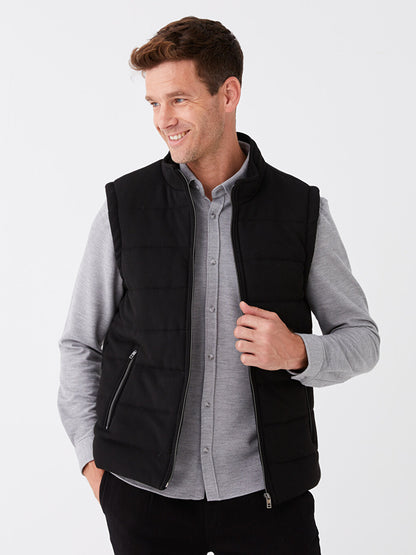 Slim Fit Stand Collar Men's Puffer Vest