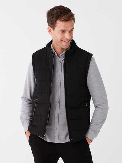 Slim Fit Stand Collar Men's Puffer Vest