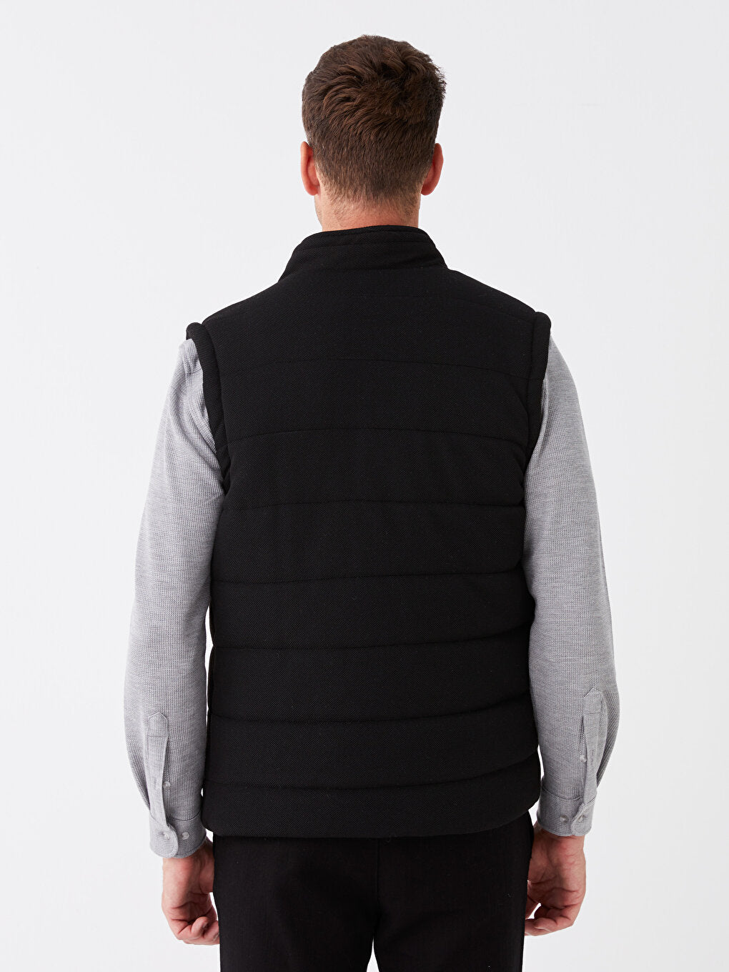 Slim Fit Stand Collar Men's Puffer Vest