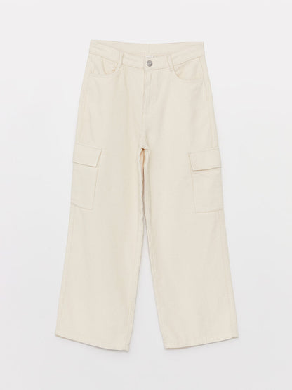 Basic Girl's Velvet Cargo Pants