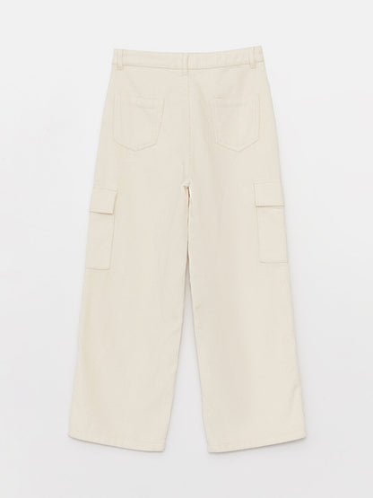 Basic Girl's Velvet Cargo Pants