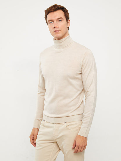 Turtleneck Long Sleeve Men's Knitwear Sweater