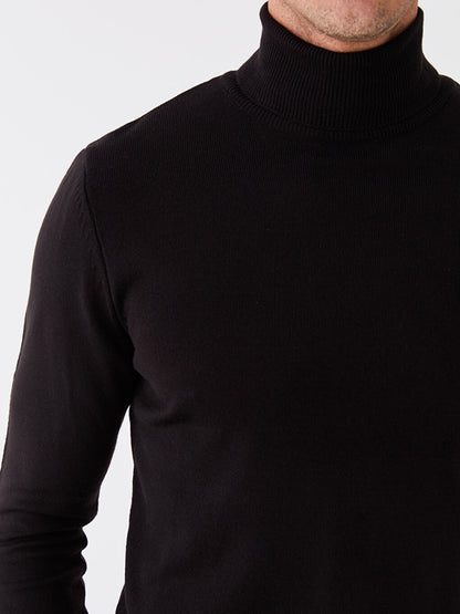 Turtleneck Long Sleeve Men's Knitwear Sweater