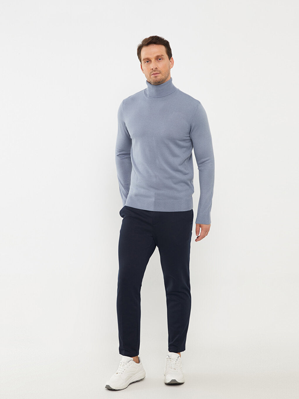 Turtleneck Long Sleeve Men's Knitwear Sweater