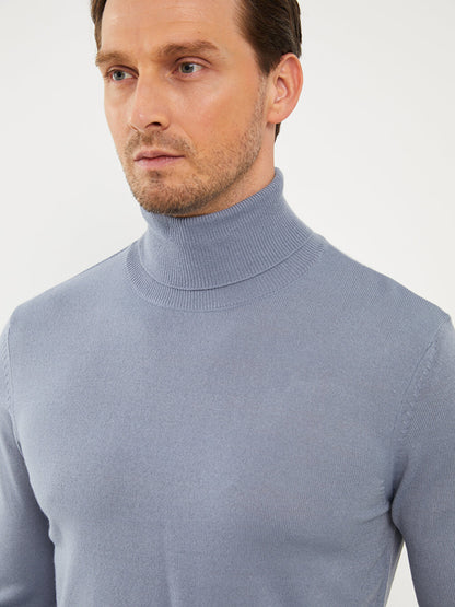 Turtleneck Long Sleeve Men's Knitwear Sweater