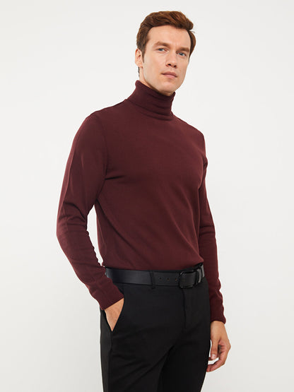 Turtleneck Long Sleeve Men's Knitwear Sweater