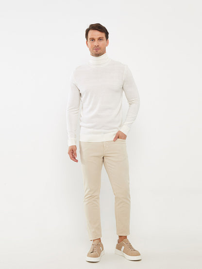 Turtleneck Long Sleeve Men's Knitwear Sweater