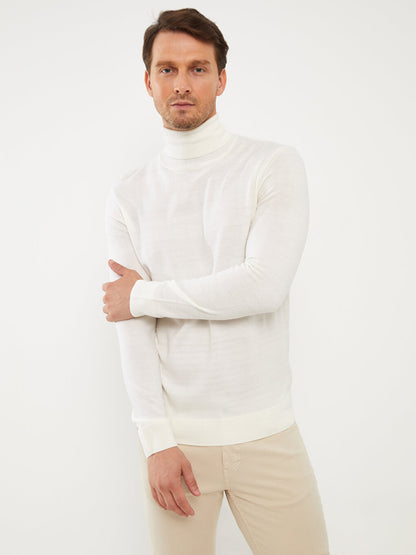 Turtleneck Long Sleeve Men's Knitwear Sweater