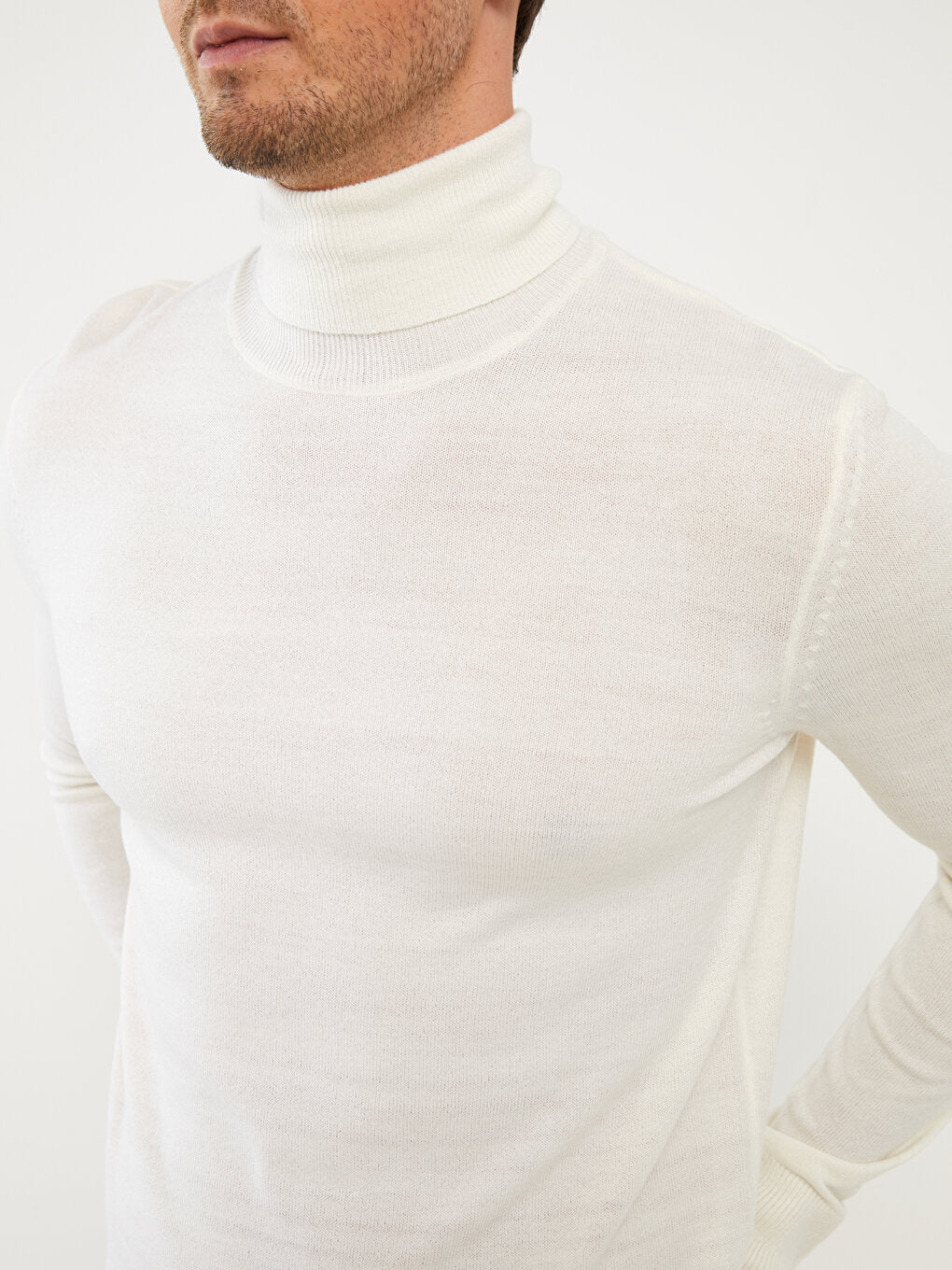 Turtleneck Long Sleeve Men's Knitwear Sweater