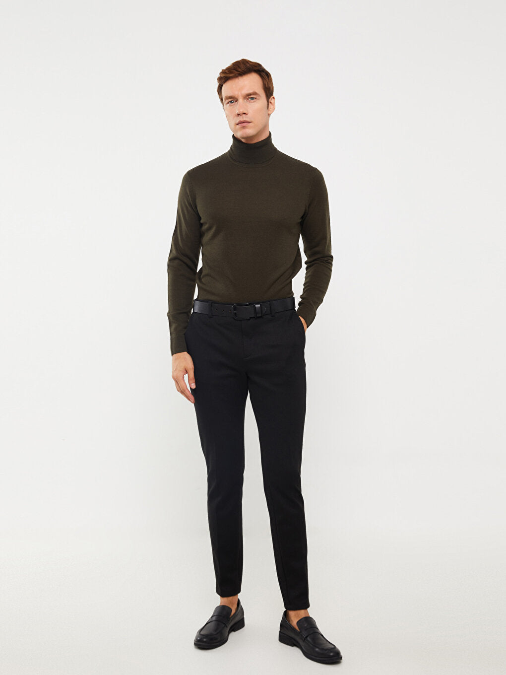 Turtleneck Long Sleeve Men's Knitwear Sweater