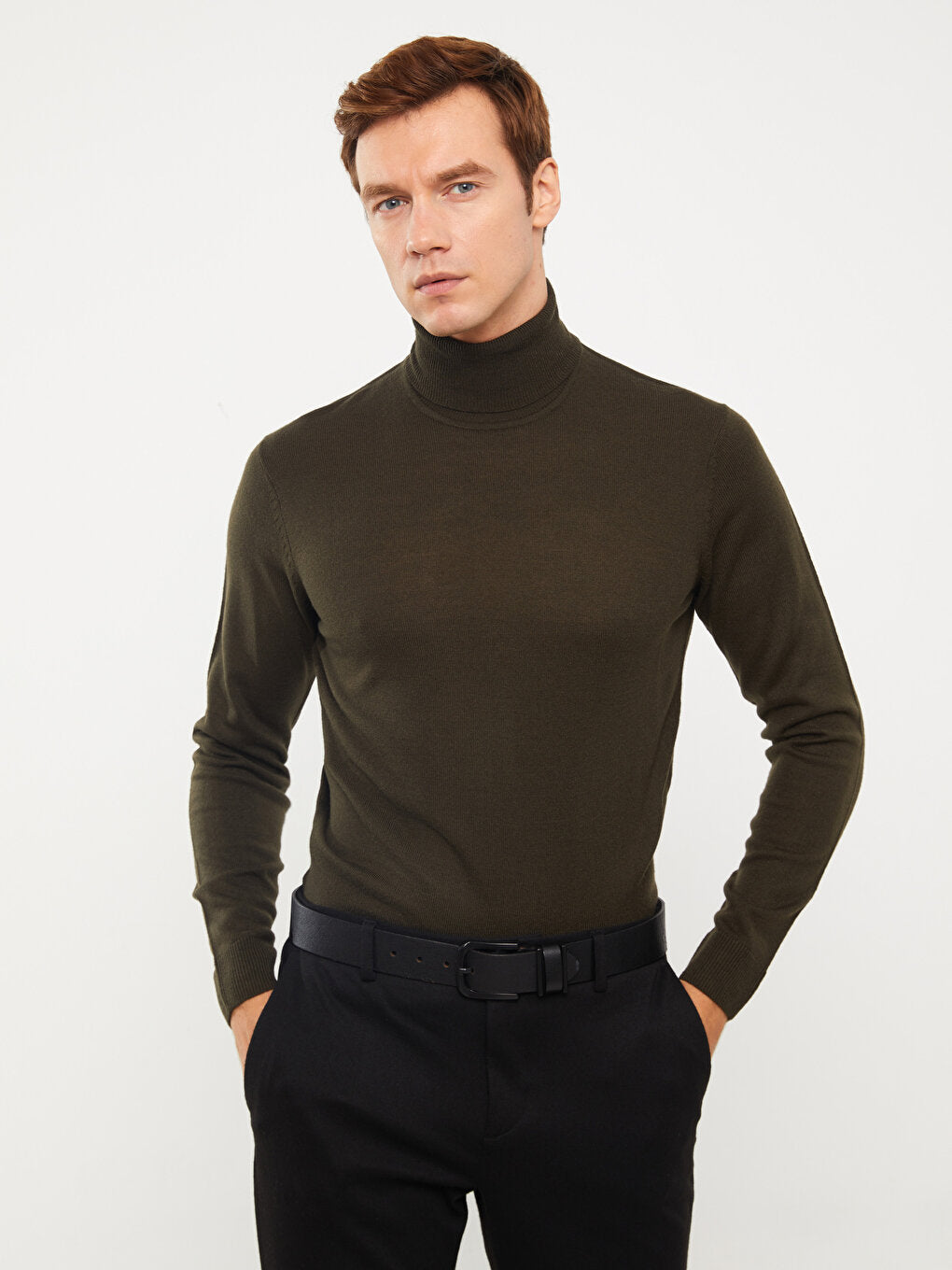 Turtleneck Long Sleeve Men's Knitwear Sweater