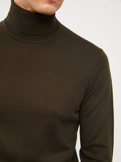 Turtleneck Long Sleeve Men's Knitwear Sweater