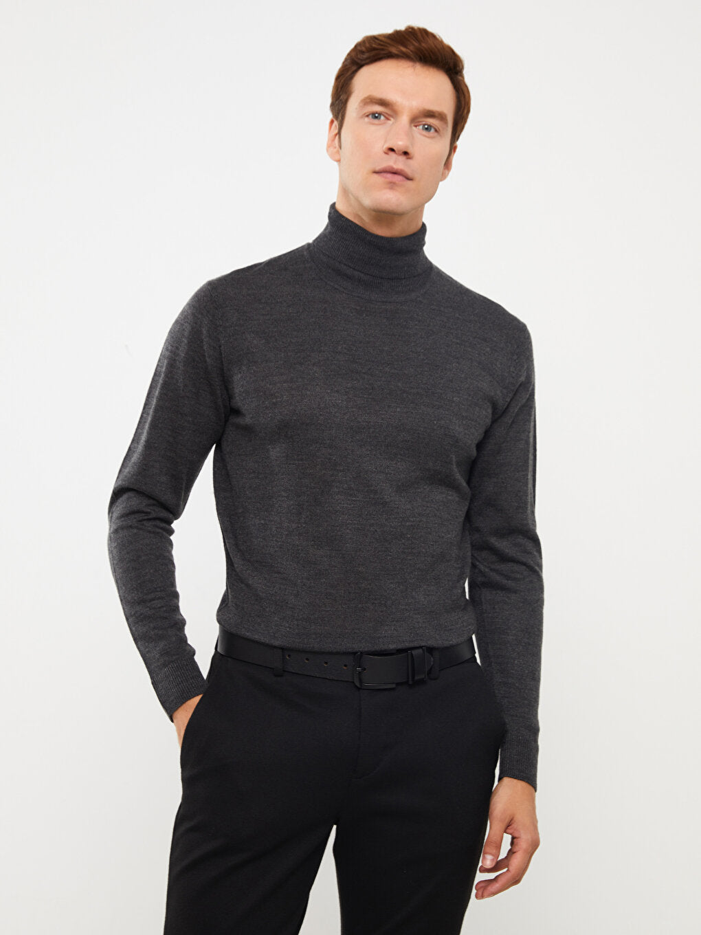 Turtleneck Long Sleeve Men's Knitwear Sweater