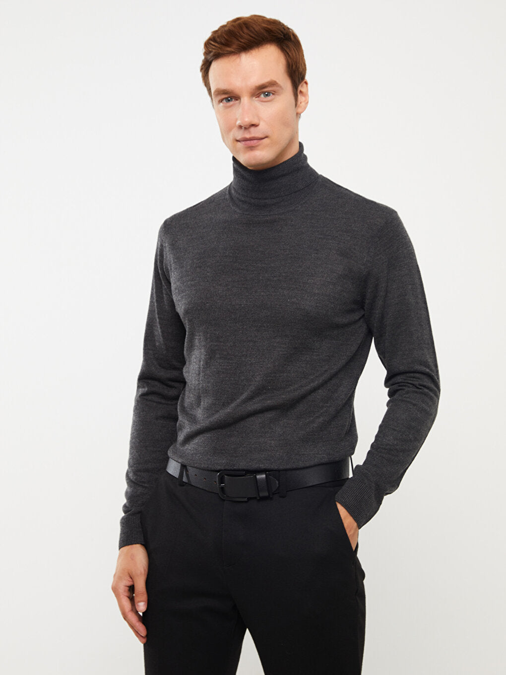 Turtleneck Long Sleeve Men's Knitwear Sweater