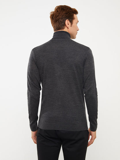 Turtleneck Long Sleeve Men's Knitwear Sweater