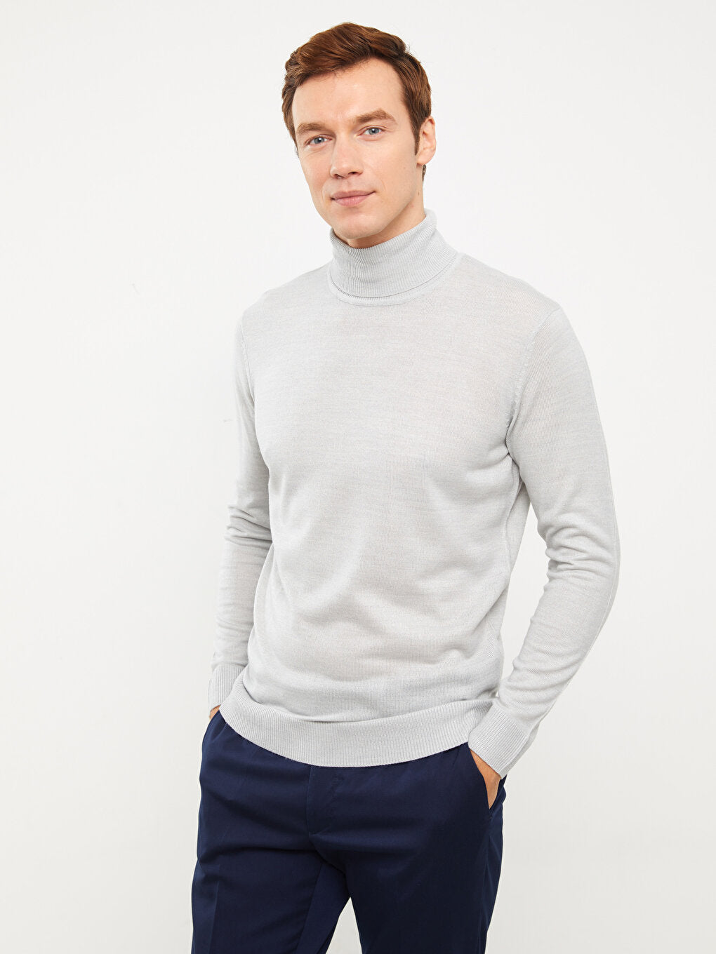 Turtleneck Long Sleeve Men's Knitwear Sweater