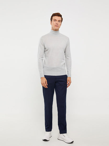 Turtleneck Long Sleeve Men's Knitwear Sweater