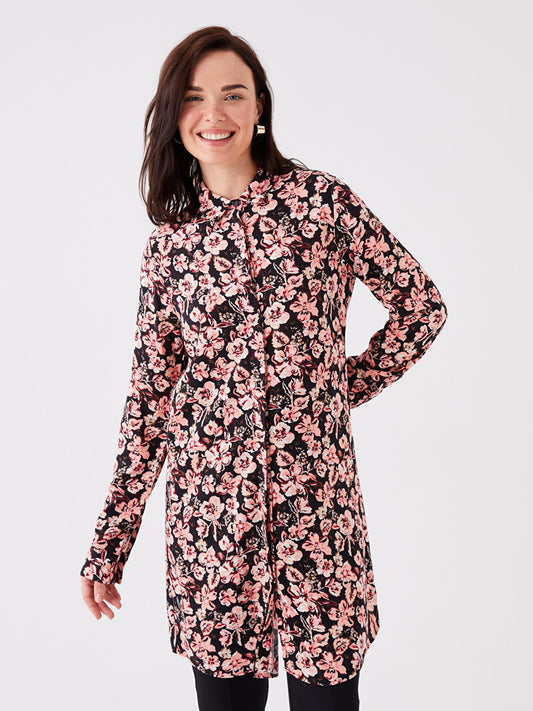 Floral Long Sleeve Women's Shirt Tunic