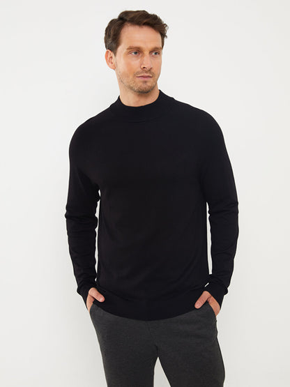 Half Turtleneck Long Sleeve Men's Knitwear Sweater