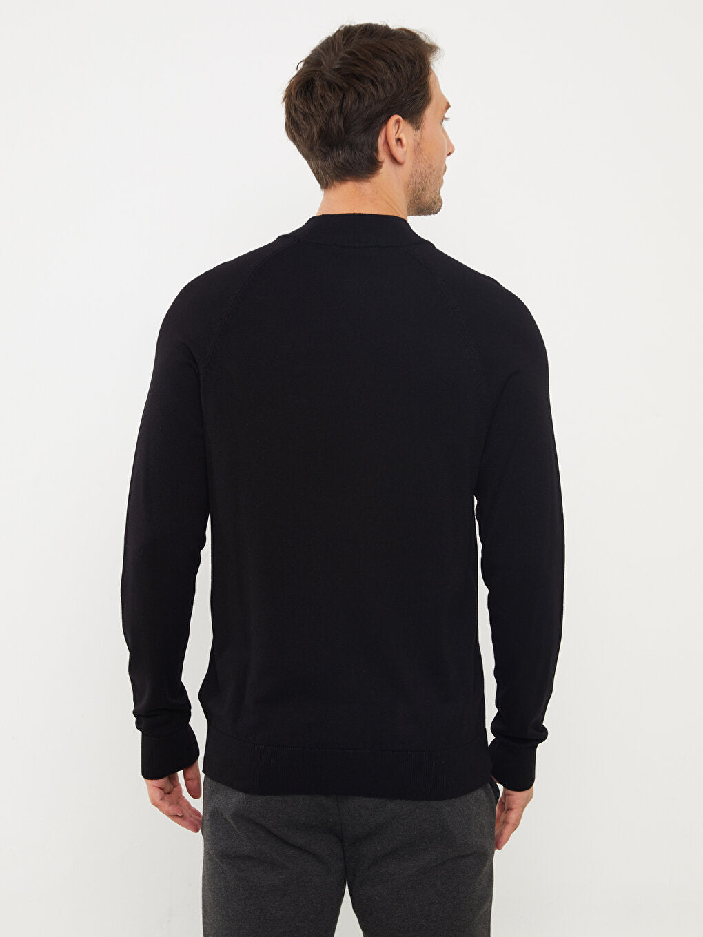 Half Turtleneck Long Sleeve Men's Knitwear Sweater