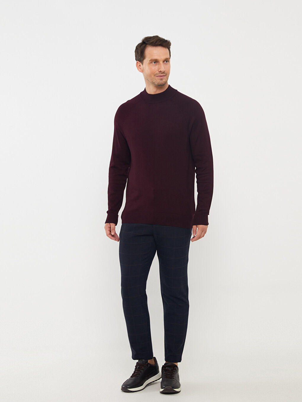 Half Turtleneck Long Sleeve Men's Knitwear Sweater