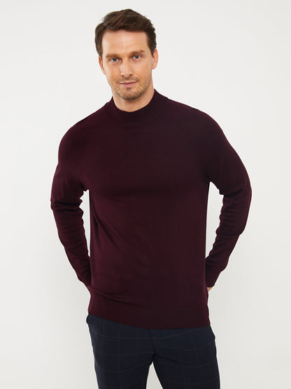 Half Turtleneck Long Sleeve Men's Knitwear Sweater