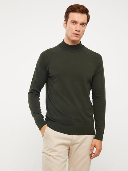 Half Turtleneck Long Sleeve Men's Knitwear Sweater