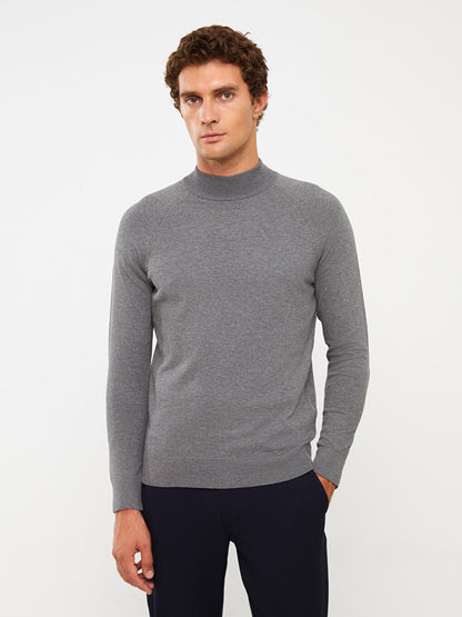 Half Turtleneck Long Sleeve Men's Knitwear Sweater