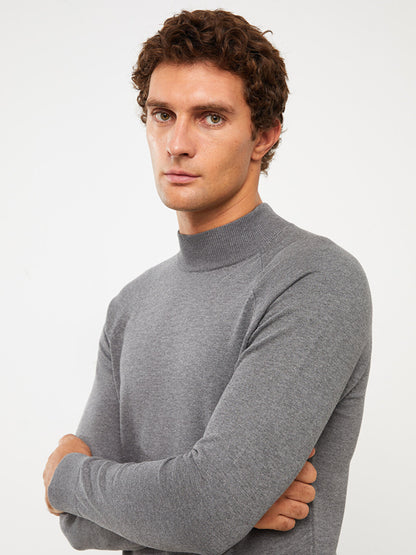 Half Turtleneck Long Sleeve Men's Knitwear Sweater