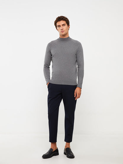 Half Turtleneck Long Sleeve Men's Knitwear Sweater