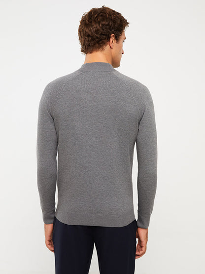 Half Turtleneck Long Sleeve Men's Knitwear Sweater