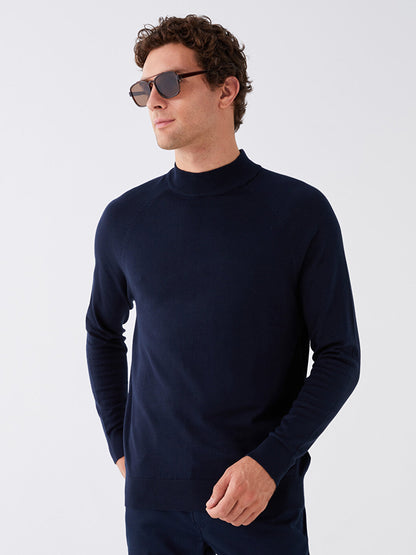 Half Turtleneck Long Sleeve Men's Knitwear Sweater