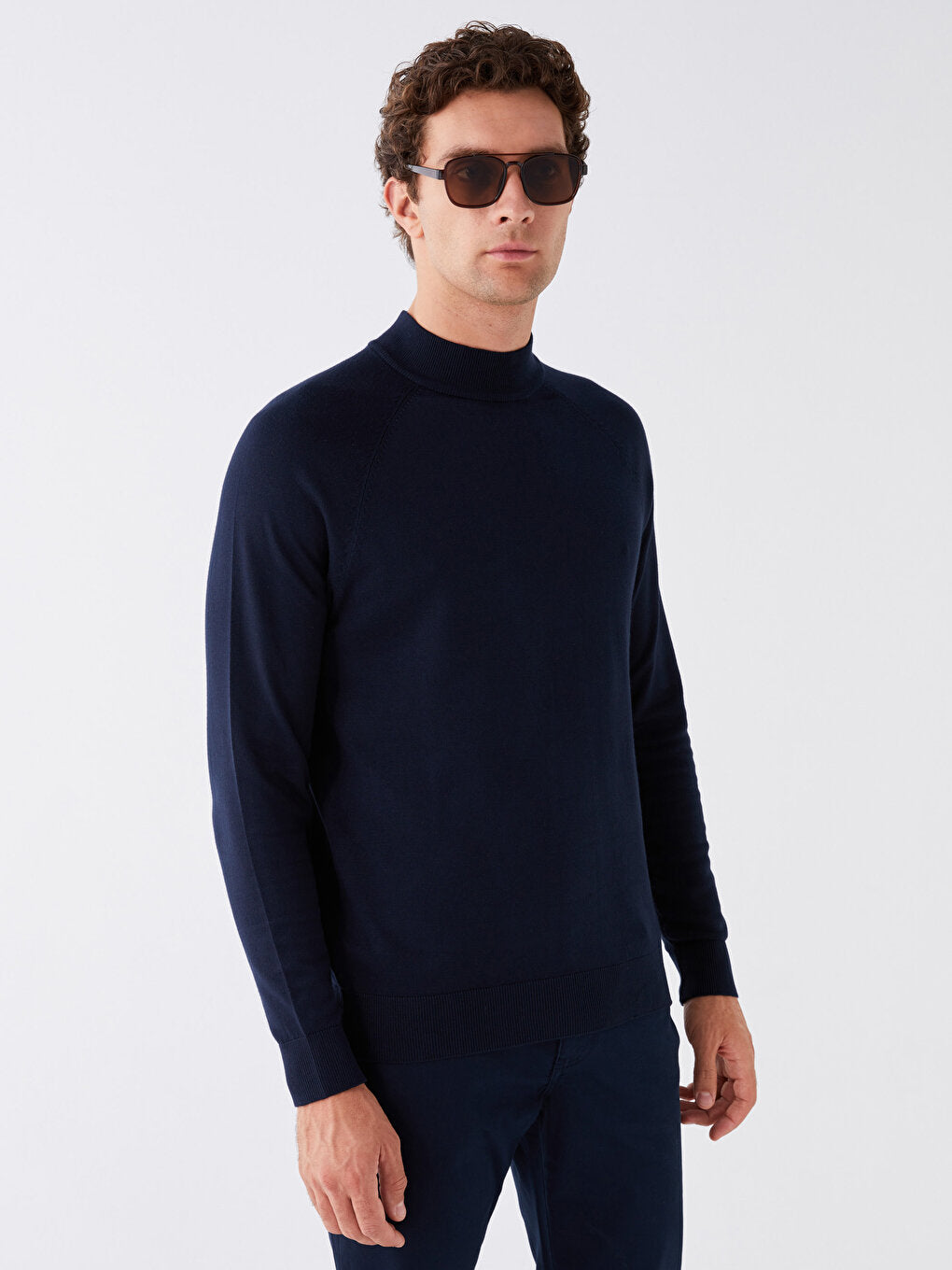 Half Turtleneck Long Sleeve Men's Knitwear Sweater