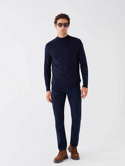 Half Turtleneck Long Sleeve Men's Knitwear Sweater