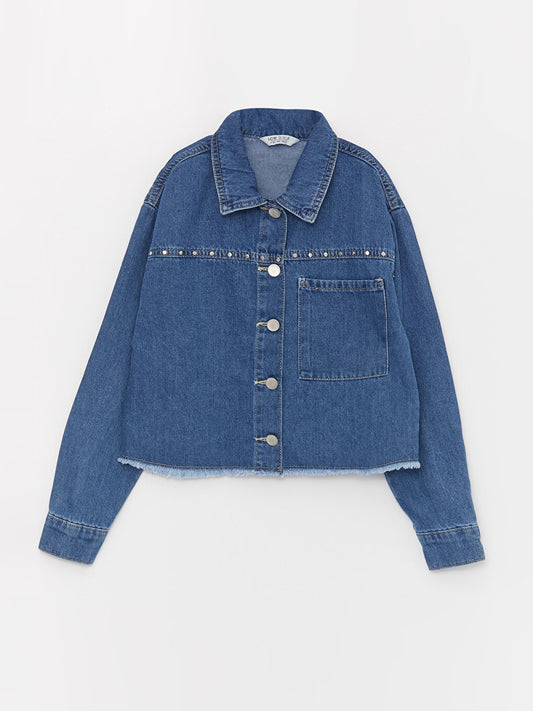 Shirt Collar Girl's Jean Jacket