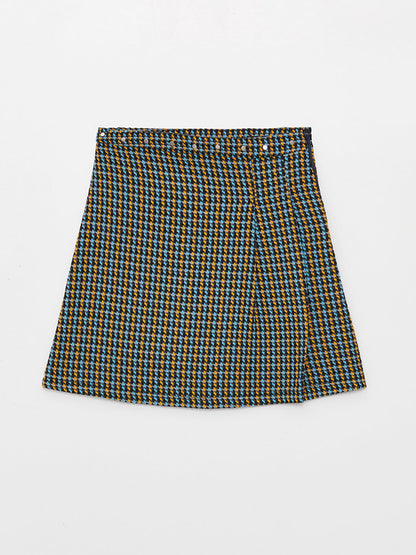 Houndstooth Patterned Girl's Skirt