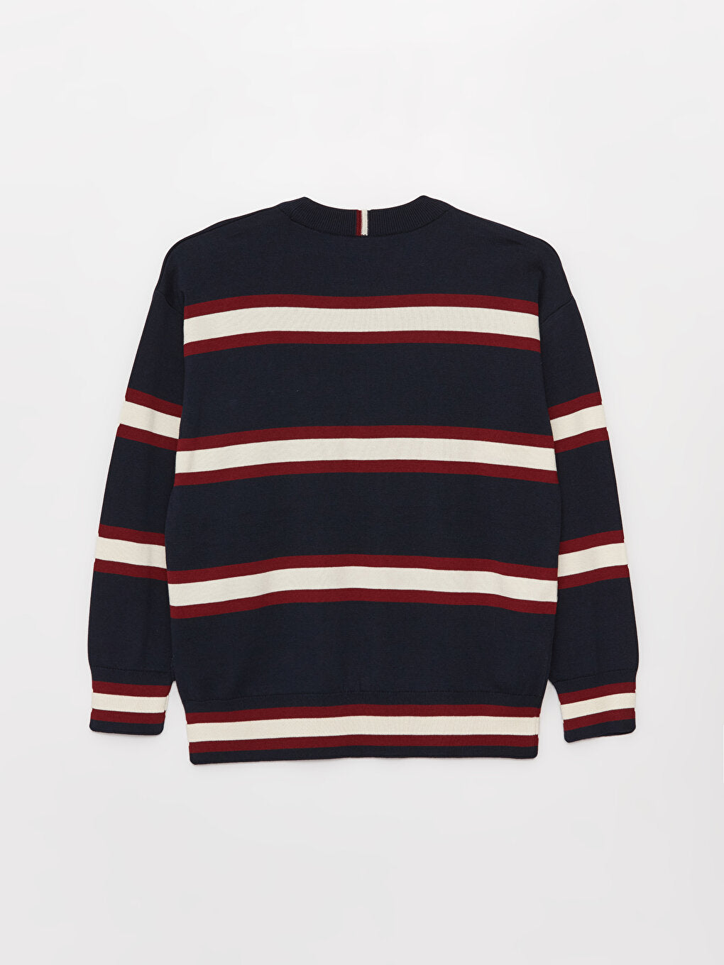 Crew Neck Long Sleeve Striped Men's Knitwear Sweater