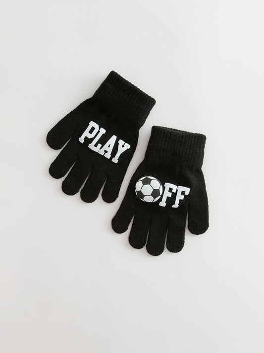 Printed Boy's Knitwear Gloves