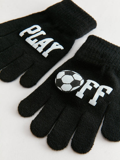 Printed Boy's Knitwear Gloves