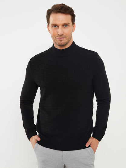 Half Turtleneck Long Sleeve Men's Knitwear Sweater