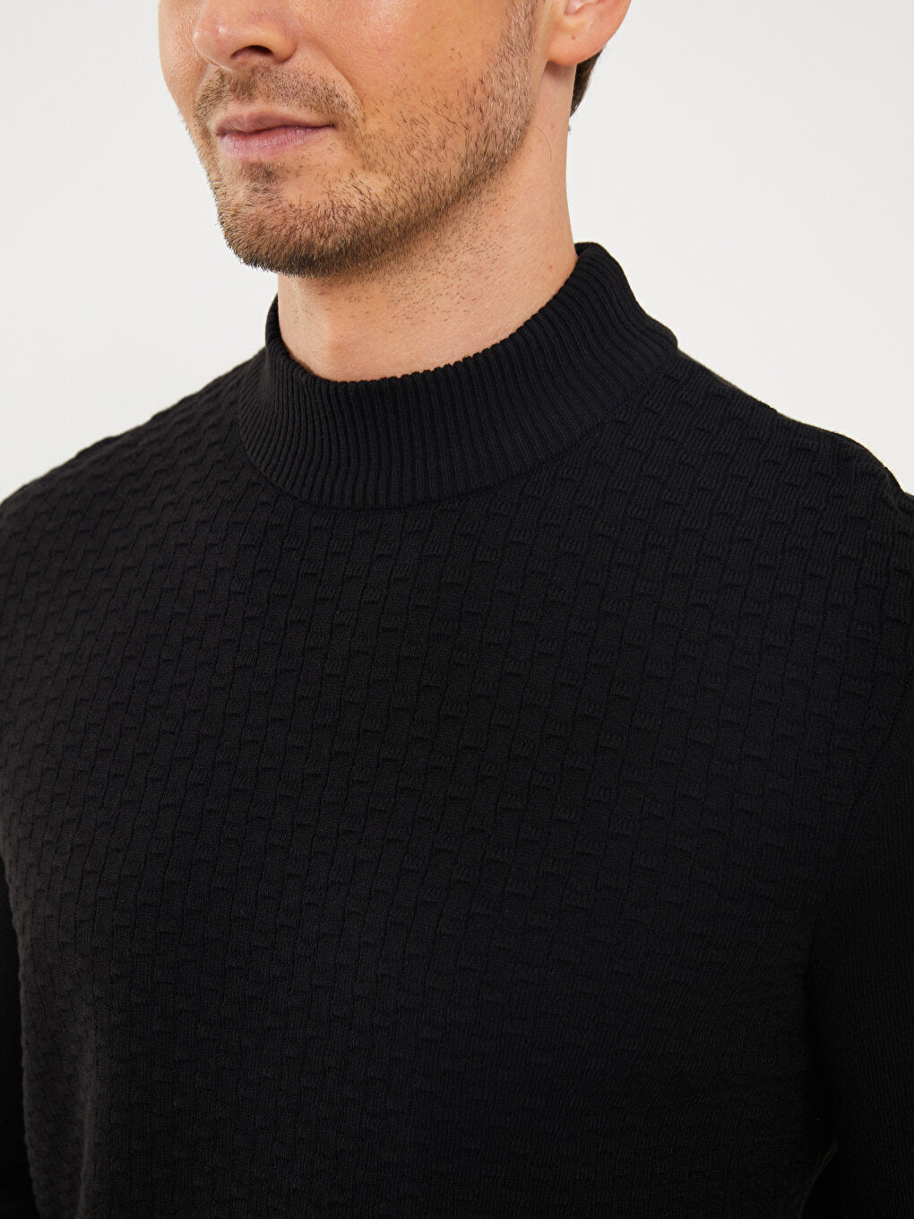 Half Turtleneck Long Sleeve Men's Knitwear Sweater