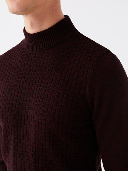 Half Turtleneck Long Sleeve Men's Knitwear Sweater