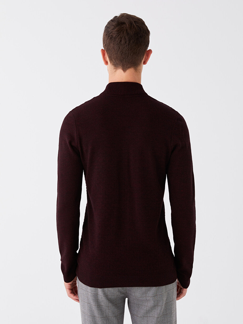 Half Turtleneck Long Sleeve Men's Knitwear Sweater