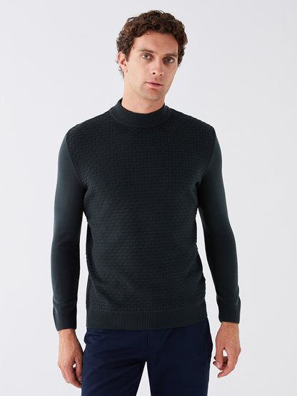 Half Turtleneck Long Sleeve Men's Knitwear Sweater