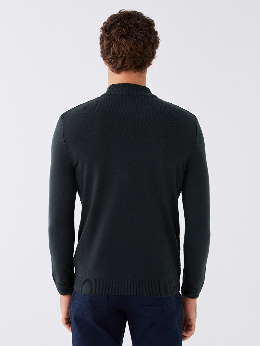 Half Turtleneck Long Sleeve Men's Knitwear Sweater