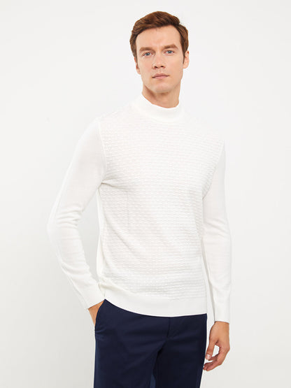 Half Turtleneck Long Sleeve Men's Knitwear Sweater