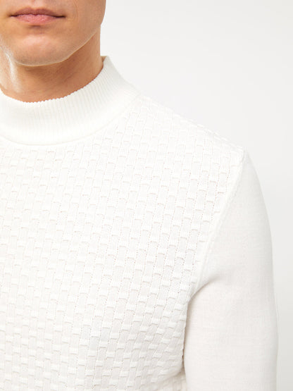 Half Turtleneck Long Sleeve Men's Knitwear Sweater