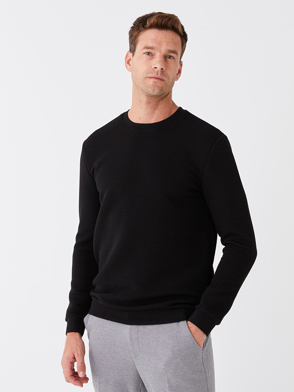 Crew Neck Long Sleeve Men's Sweatshirt