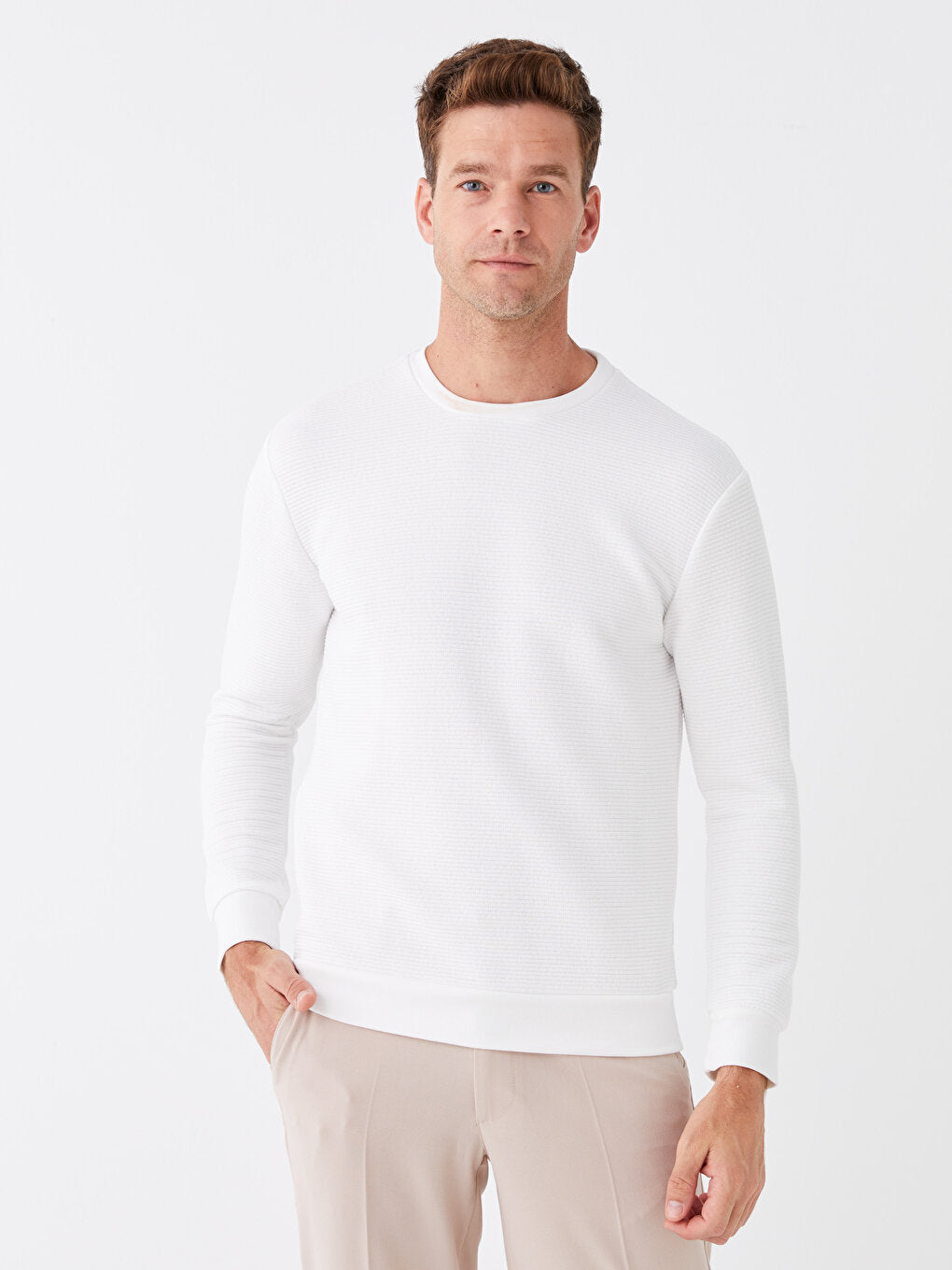 Crew Neck Long Sleeve Men's Sweatshirt